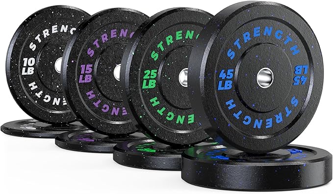 GIKPAL 2-Inch Bumper Plates High Bounce - Rubber Olympic Weight Plates Set for Home Gym, Barbell Plates for Weight Lifting Strength Training,