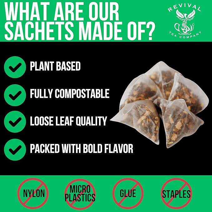 Revival Tea Company Jasmine Tea - Green Tea Blend with Jasmine Petals - 24 Tea Bags