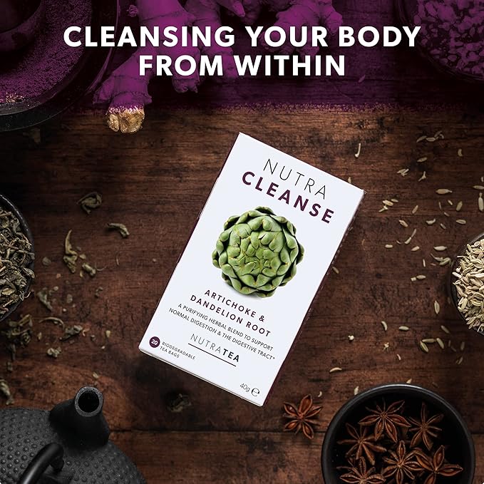 Nutracleanse - Dandelion Root & Burdock Detox Tea - Full Body Cleanse - 40 Envg. Tea Bags (2 Pack)