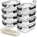 Sorbus 16pc (8 Rectangular 35oz Food Storage Containers and 8 Airtight Lids) – 4.4 Cup Glass Meal Prep Containers, Dishwasher, Freezer, and Oven Safe – Reusable Glass Food Containers for Meal Prep