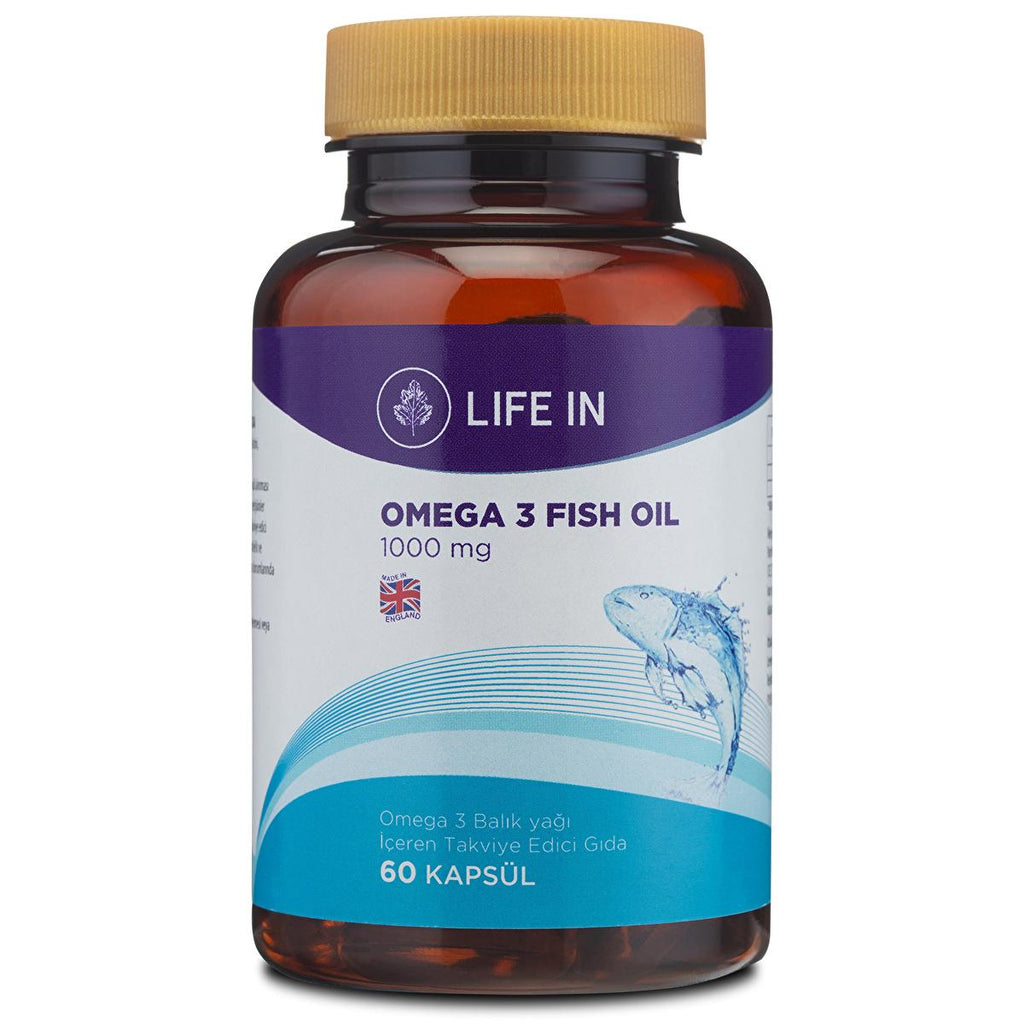 Life In Omega Omega 3 Fish Oil Capsules for Adults - Dietary Supplement for Heart Health Support