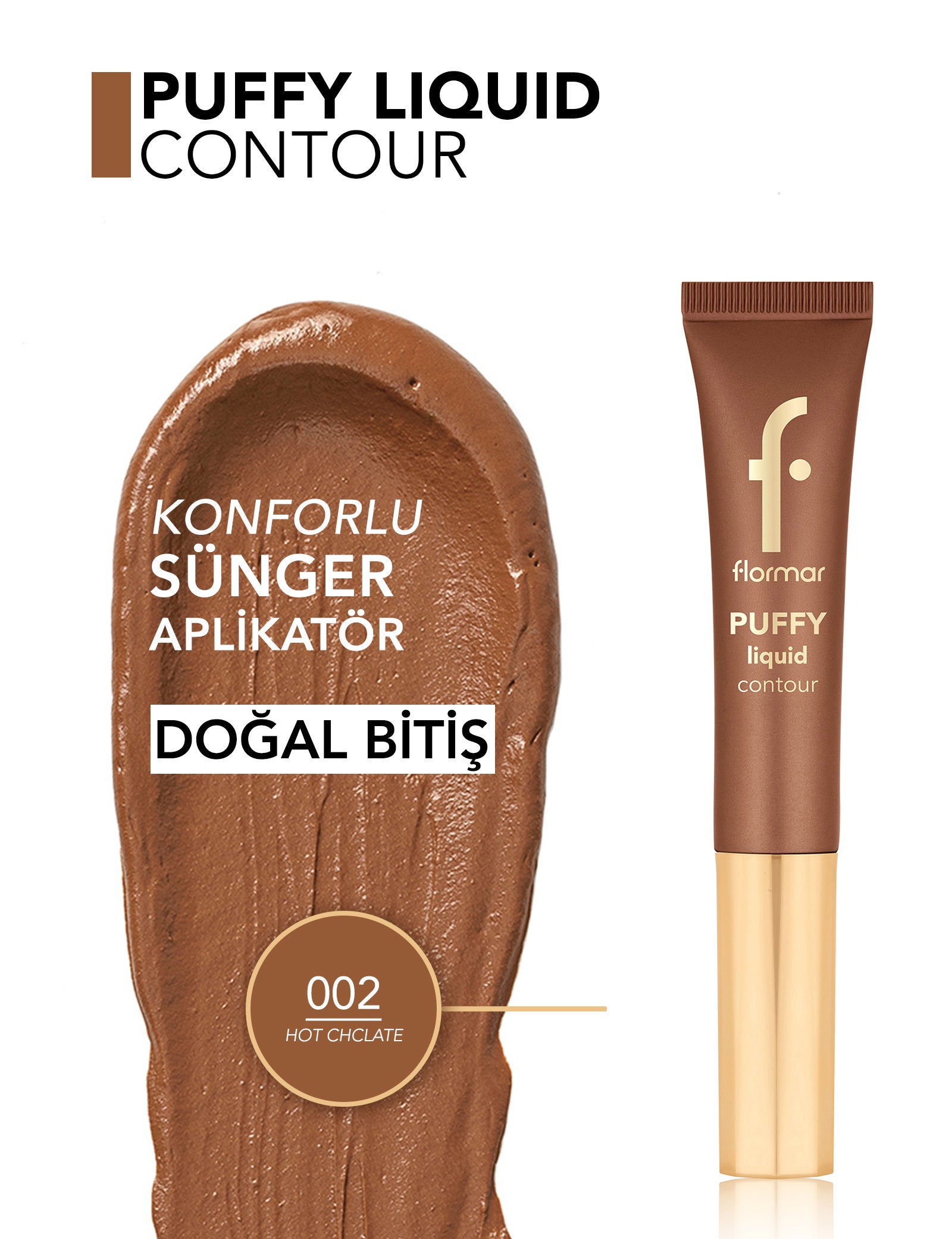 Flormar Puffy Liquid Lightweight Contour with Sponge Applicator