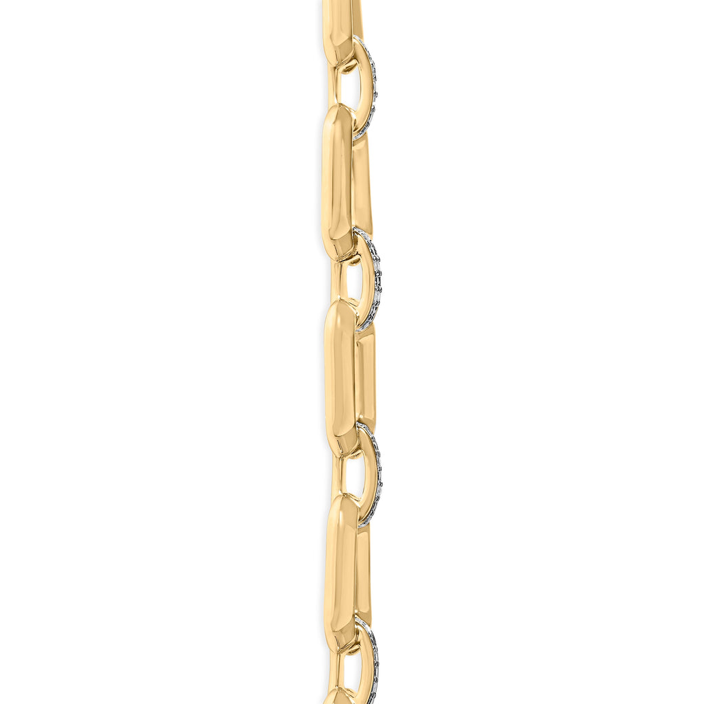Gold Vermeil .925 Sterling Silver 1/4 Cttw Diamond Bold Octagonal Link Necklace