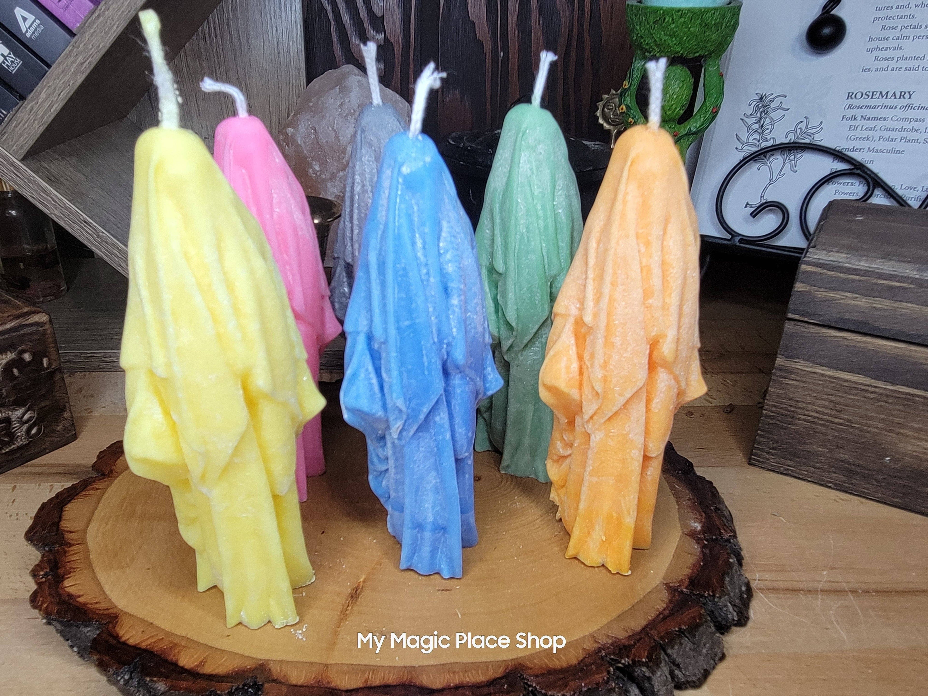 Ghost Handmade Candle , Palm wax Candle , Halloween Candle , white Ghost candle: Pink