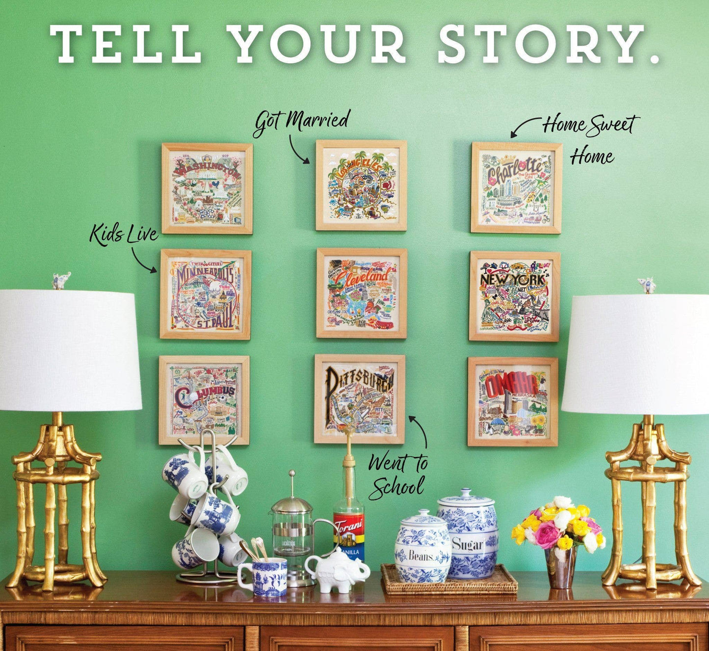 catstudio - Charleston Map Fine Art Print: 8"x8"