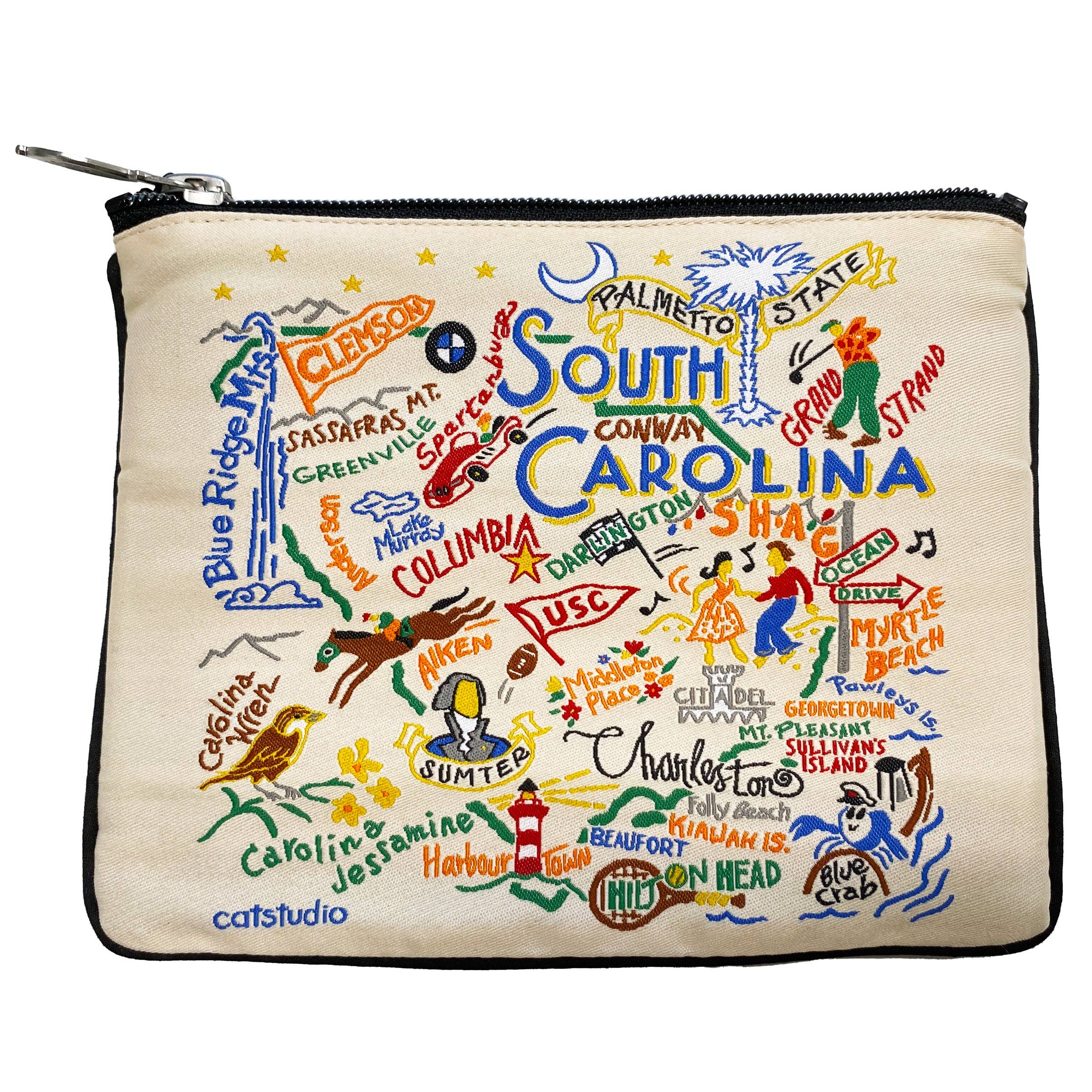 catstudio - South Carolina State Zip Pouch - Natural