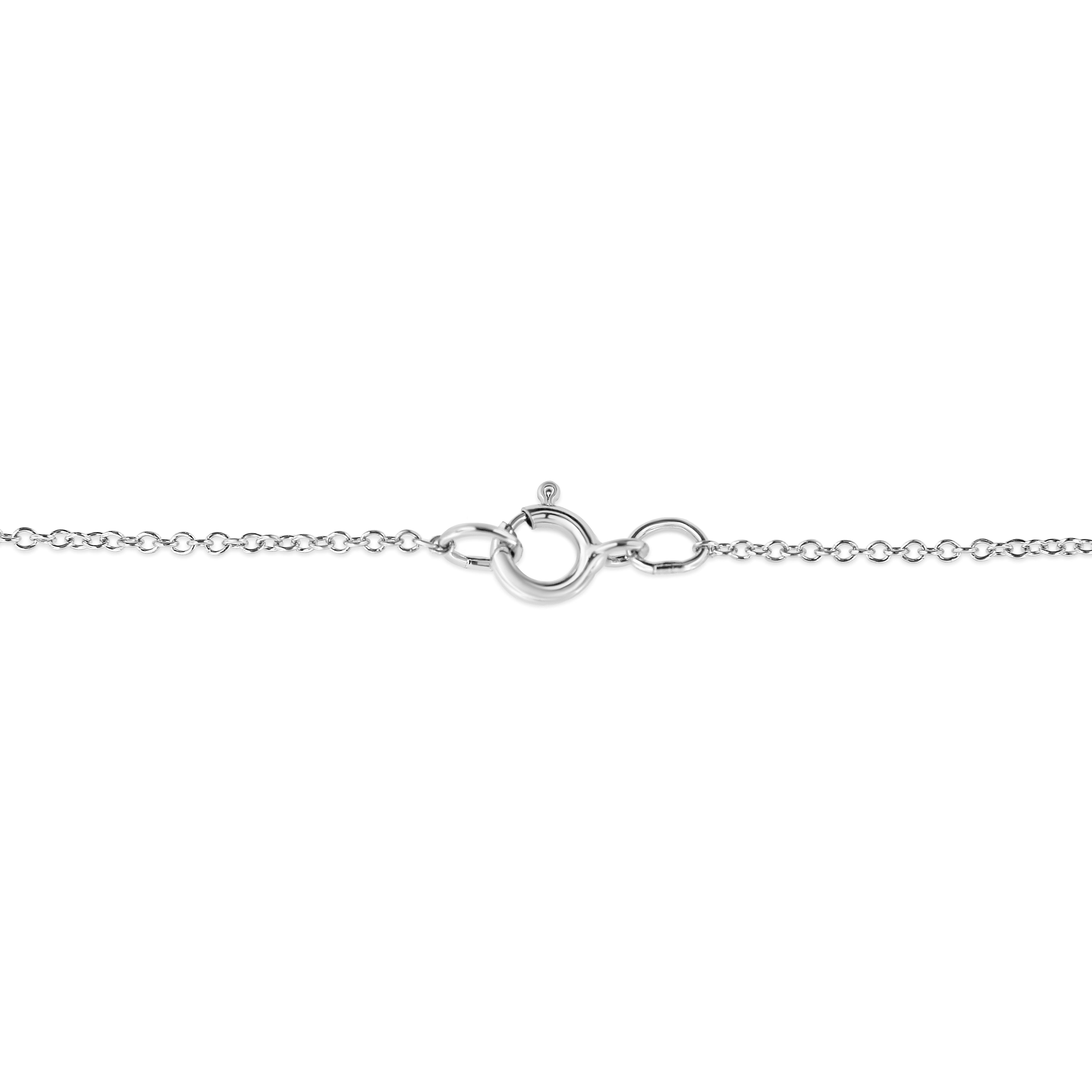 .925 Sterling Silver Pave-Set Diamond Accent Double Curve 18" Pendant Necklace (I-J Color, I1-I2 Clarity)