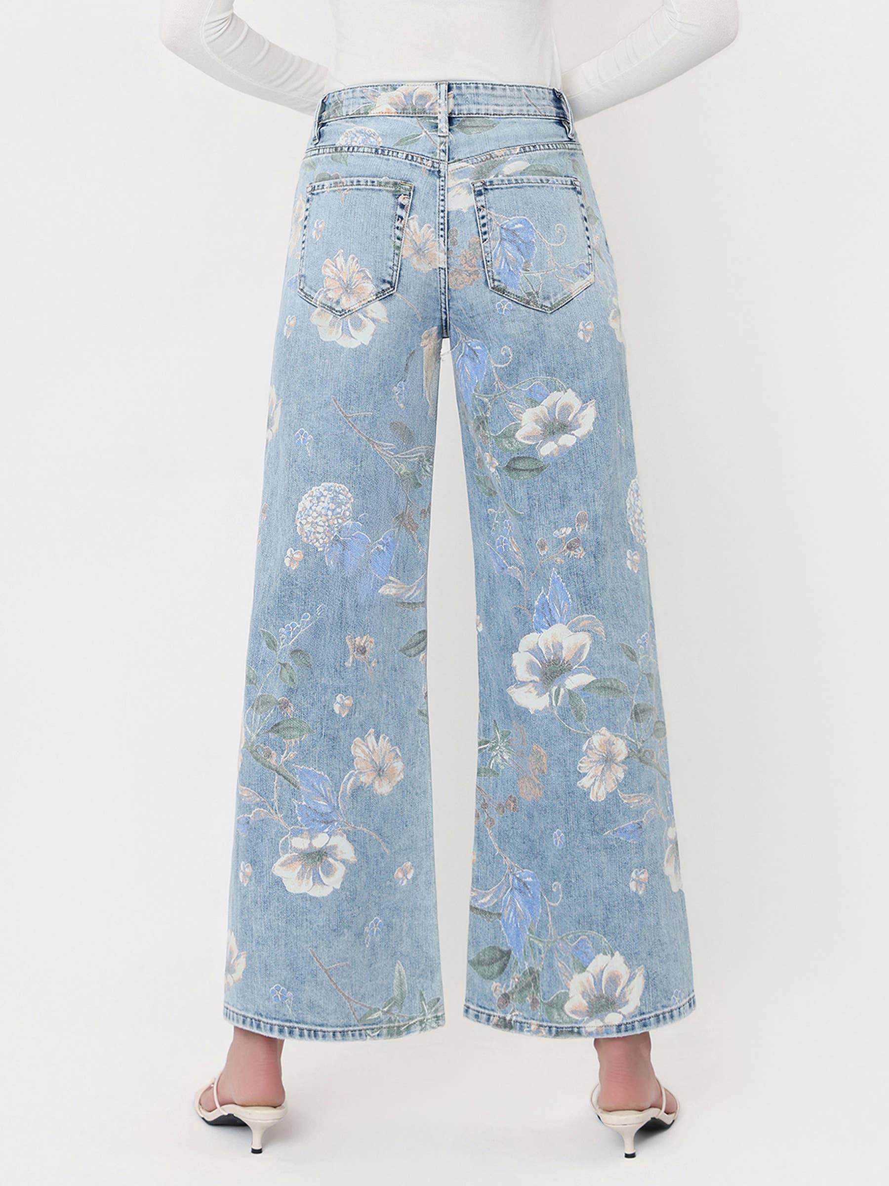Lucy High Rise Floral Vintage Wide Jeans