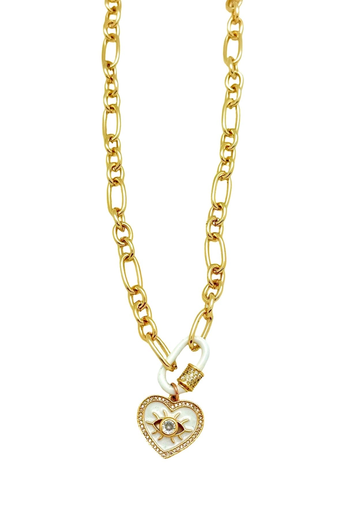 White Eyed Heart Necklace