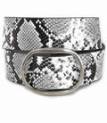 Pam Oval Buckle Belt - Black Snake