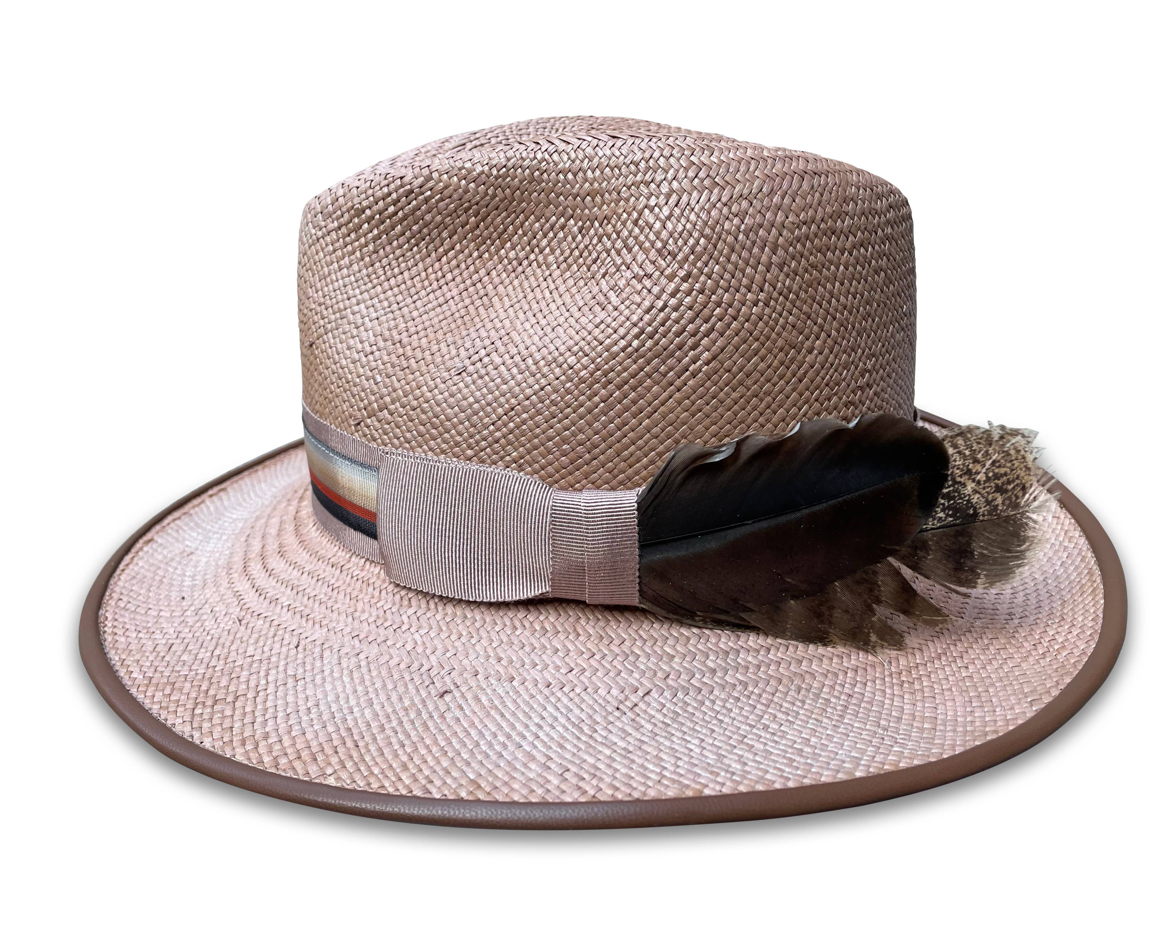 Cha Cha's House of Ill Repute - Royal - Panama Straw Fedora: Camel / Small 22/22.5