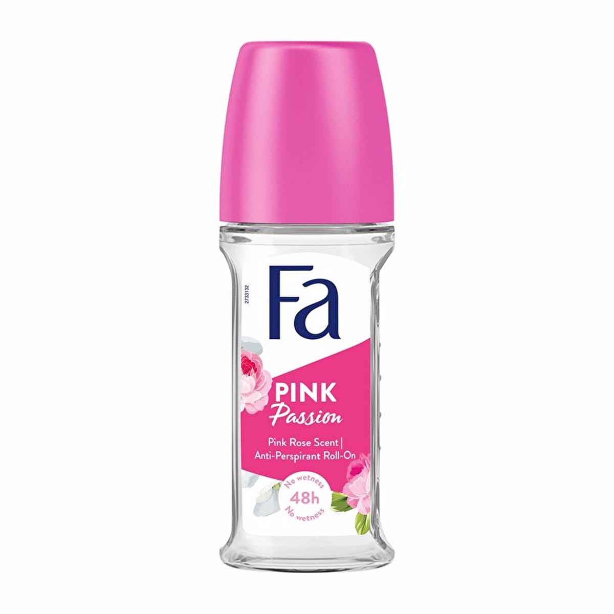 Fa Pink Passion Women's Deodorant Roll-On - Long Lasting Freshness, Anti White Stain, Floral Fragrance