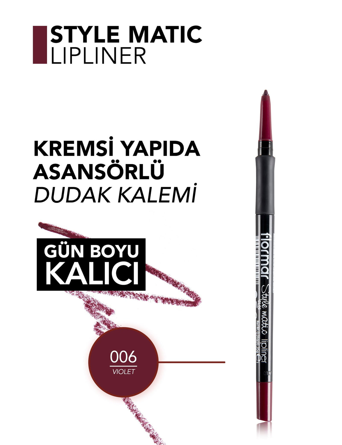 Flormar Stylematic Matte & Waterproof Retractable Lip Liner 0.35g