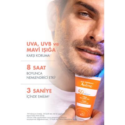 Avene SPF 50+ Sunscreen Cream for Sensitive Skin - Moisturizing, Hypoallergenic, Broad-Spectrum Protection