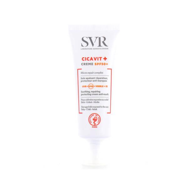 SVR Cicavit+ SPF50+ Creme 40ml - Water-Resistant Sunscreen for Sensitive Skin, Baby-Friendly, Moisturizing Sun Cream