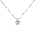 14K White Gold 1/5 Cttw Pear Shape Solitaire Diamond 18" Pendant Necklace (G-H Color, VS2-SI1 Clarity)