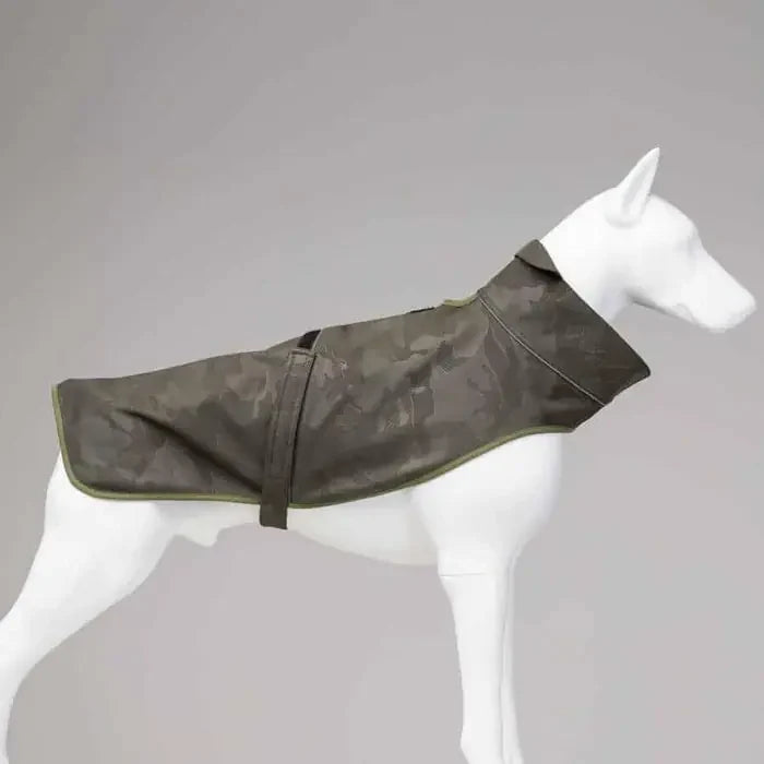 Lindo Softshell Army Green Waterproof Dog Raincoat for All Breeds