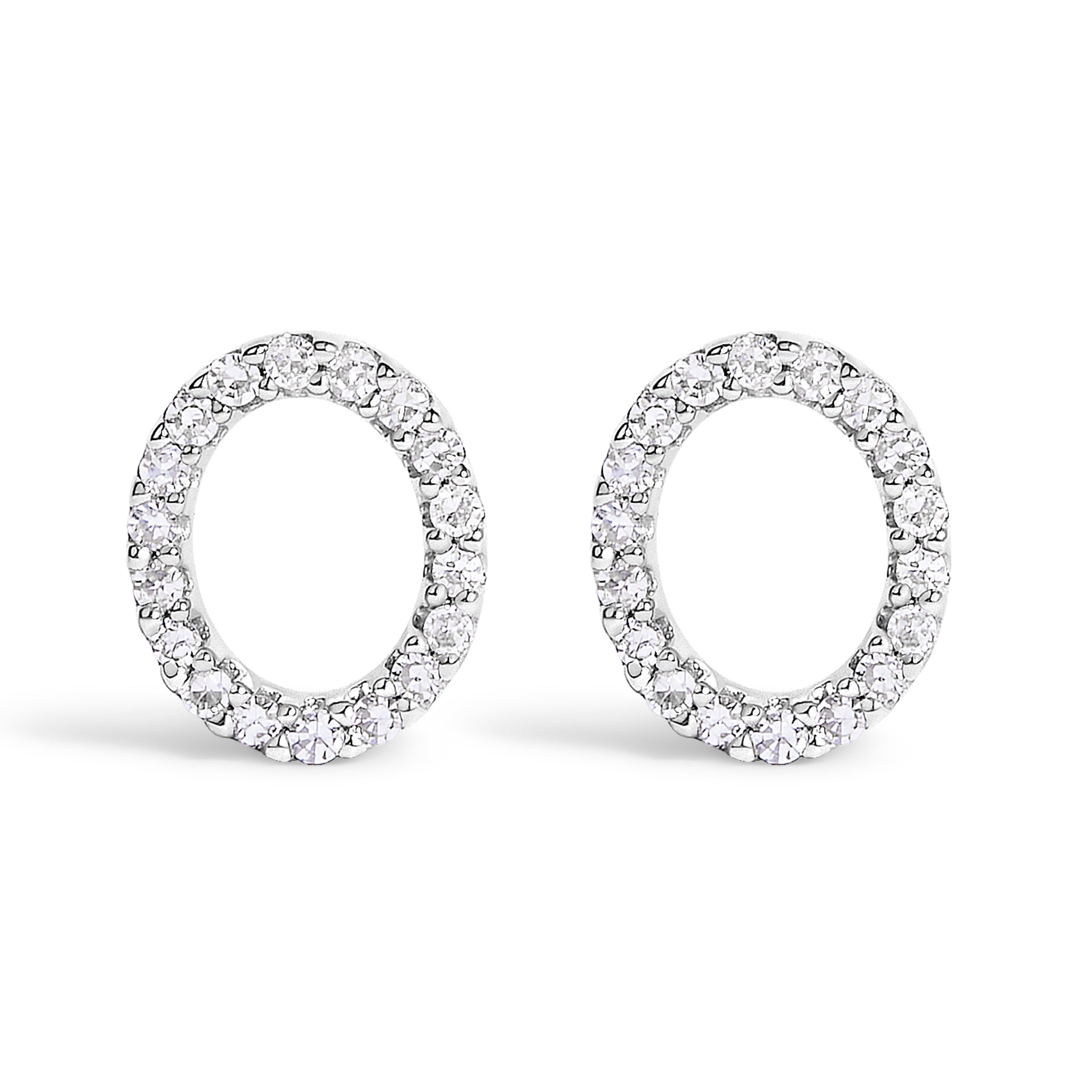 10K White Gold 1/10 Cttw Diamond Initial â€œAâ€ Stud Earring
