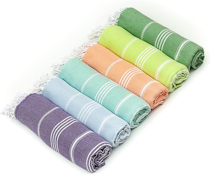 HAVLULAND Luxury Turkish Beach Towel - 100% Organic Cotton, Ultra-Soft, Quick-Dry & Sand-Free - Large, Lightweight & Absorbent for Travel & Pool Blanket