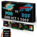 Glance LED Ticker - Customizable LED Display Sports Ticker, LED Display for Man Cave, Stock Market Ticker Display, Sports Score Retro Smart Pixel Display, Weather Display - 10.5"x5.5" Made in USA