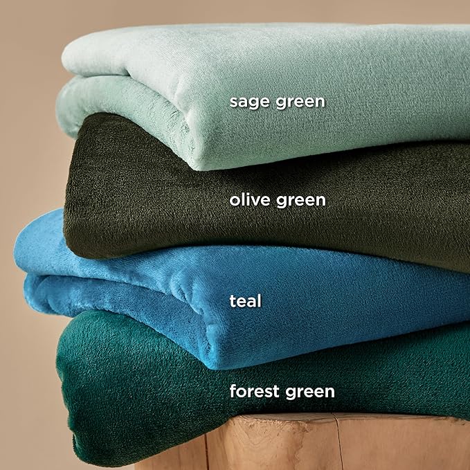 Bedsure Sage Green Fleece Throw Blanket - 300GSM Soft Lightweight Plush Cozy Blankets for Bed, Sofa, Couch, Travel, Camping