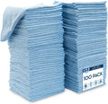 S&T INC. 100 Pack Microfiber Cleaning Cloth, Bulk Towels for Home, Reusable Microfiber Towels for Cars, Cleaning Rags, Light Blue, 11.5 Inches x 11.5 Inches, 100 Count