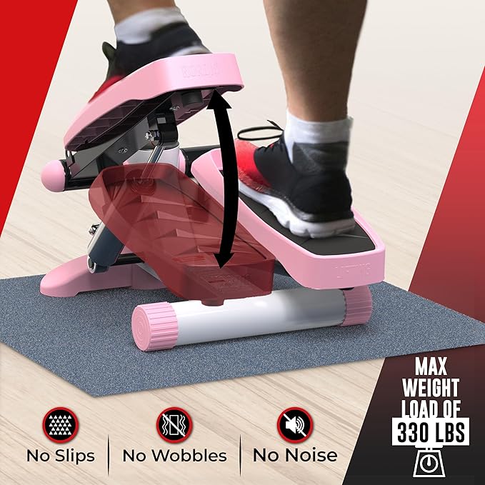 Nordic Lifting Mini Stepper Machine – Stair Climber w/Resistance Bands & LCD – Home Workout Stepper