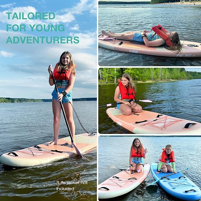 Niphean Inflatable Stand Up Paddle Board with SUP Accessories, Anti-Slip EVA Deck, 10’6’’ Inflatable Paddle Boards for Adults & Youth of All Skill Levels