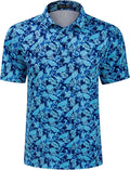TAPULCO Mens Quick Dry Polo Shirts Camouflage Pattern Performance Athletic Lightweight Breathable Casual Golf Tshirts