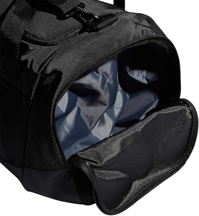 adidas Unisex Defender 4.0 Gym Duffel Bag for Men and Women, Black/Gold Metallic, Small (38L)