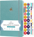 Clever Fox Wellness Planner - Weekly & Daily Health and Wellness Log, Food Journal & Meal Planner Diary for Calorie Counting, Notebook for Medical Condition Tracking, A5-Sized - Aquamarine