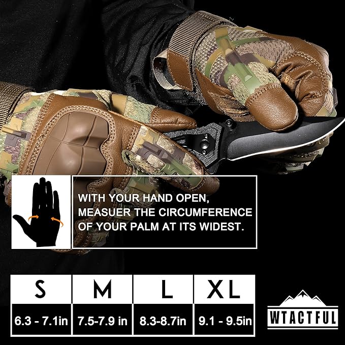 WTACTFUL Rubber Guard Tactical Gloves for Men Touchscreen Airsoft Motorcycle Hunting Outdoor