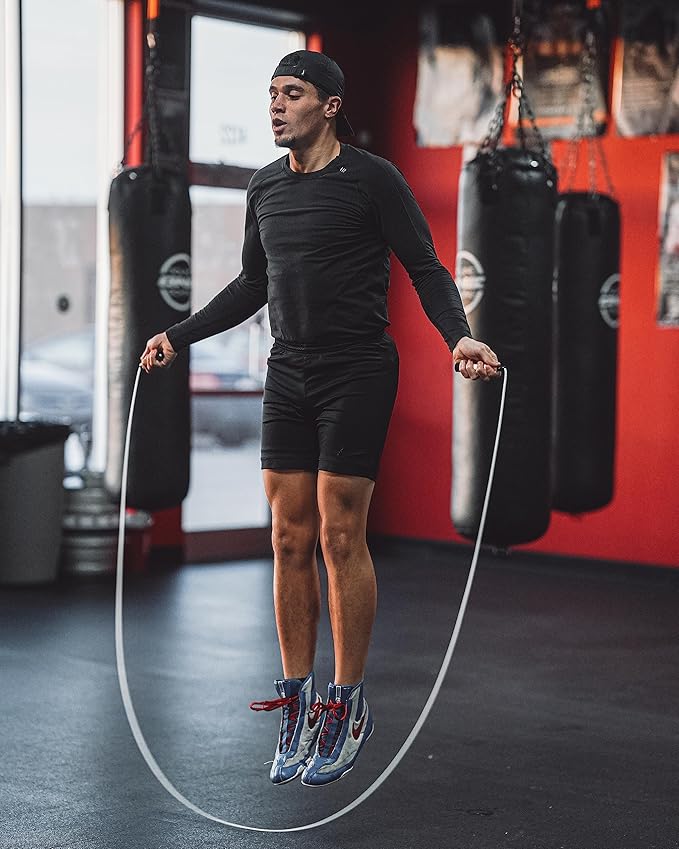 A Jump Rope Made For Boxing, Tangle-Free, 15% Heavier Than A Normal PVC Rope, Boxer Jump Rope, Adjustable, Includes Grip Tapes For More Grip, Skipping Rope for Boxers, Premium Quality