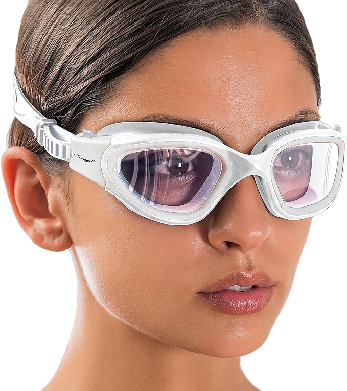 AqtivAqua Swimming Goggles, DX Wide View Swim Goggles for Adult Men Women, Anti Fog No Leaking