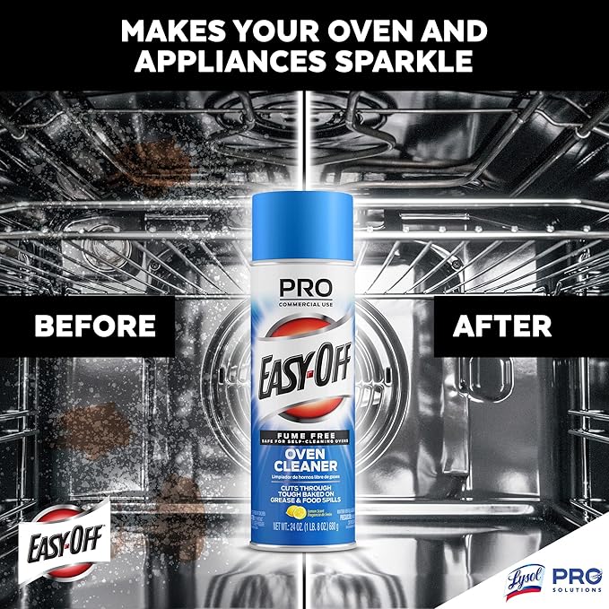 Easy-Off Fume Free Oven Cleaner Spray, Lemon, 24oz, Removes Grease