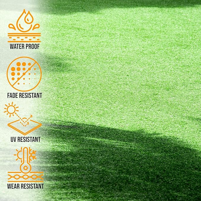 Ottomanson Artificial Turf Golf Hitting Mat 3' x 6'6" Indoor/Outdoor Waterproof Synthetic Fake Grass for Putting Practice Baseball Football Sports Gym Backyard, Custom Size 2' up to 30'