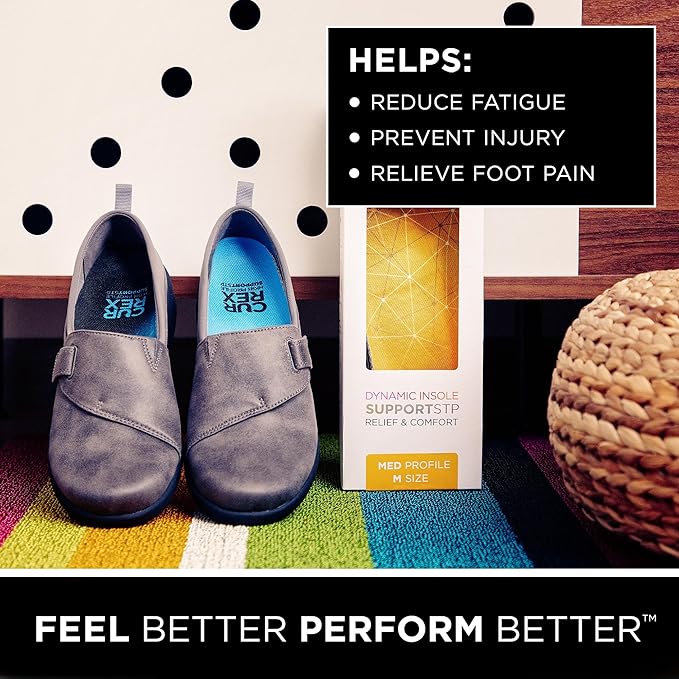 CURREX SupportSTP – Arch Support Insole w/Superior Cushioning & Airflow, Heavy Duty Shell for Less Fatigue – Comfort, Athletic, Casual and Work Shoe Inserts, Men & Women – Low Arch, Medium