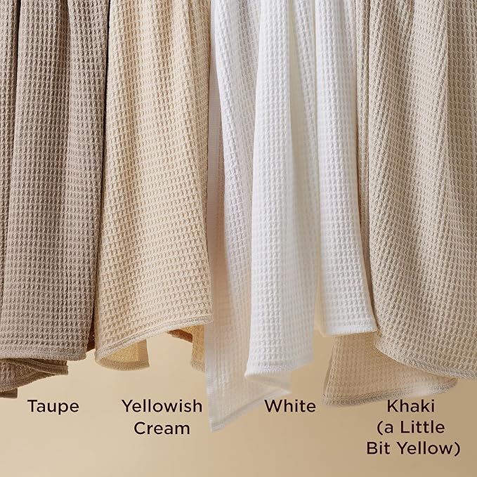 Bedsure 100% Cotton Large Throw Blanket for Couch 50x70 inches - Breathable and Soft, Waffle Weave Throw Blanket for Office, Taupe