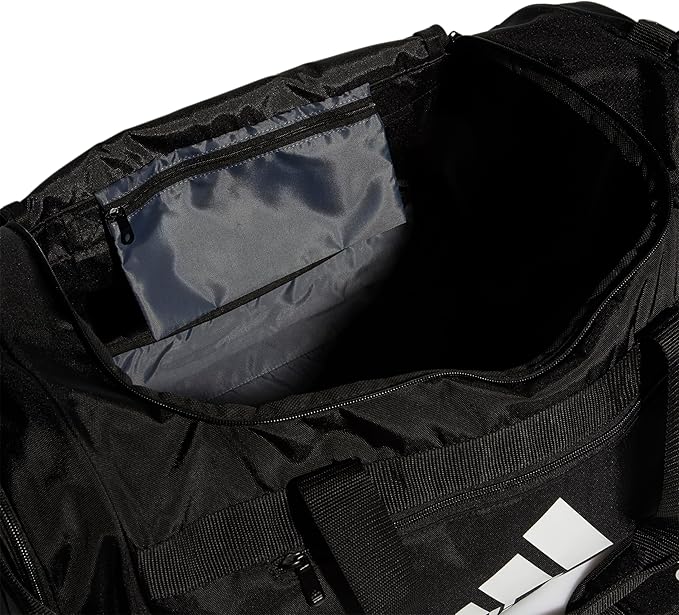 adidas Unisex Defender 4.0 Gym Duffel Bag for Men and Women, Black/White, Medium (66L)