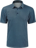 TAPULCO Mens Quick Dry Polo Shirts Camouflage Pattern Performance Athletic Lightweight Breathable Casual Golf Tshirts