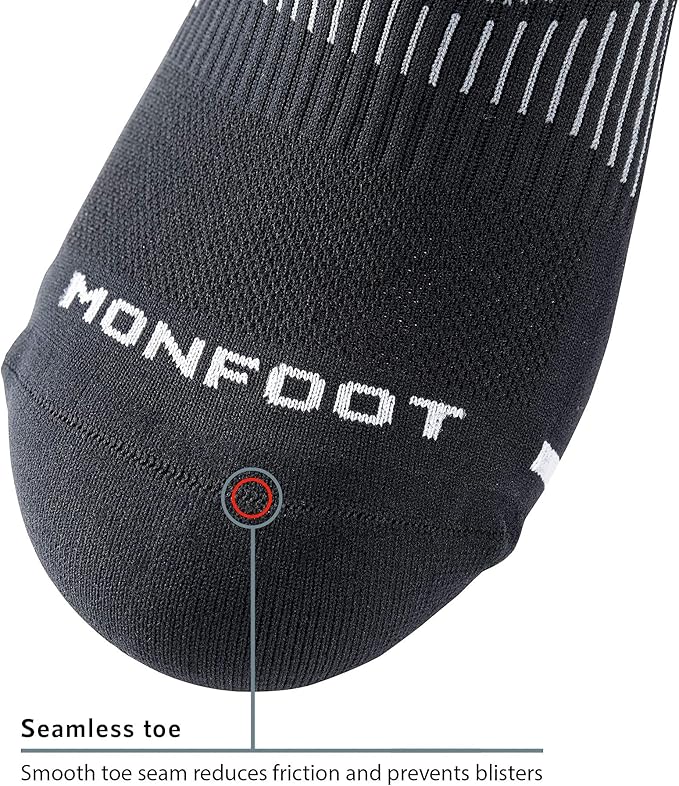 MONFOOT Men's/Women's 3-10 Pairs Silky Dry Athletic Cushion Ankle Socks, Multipack