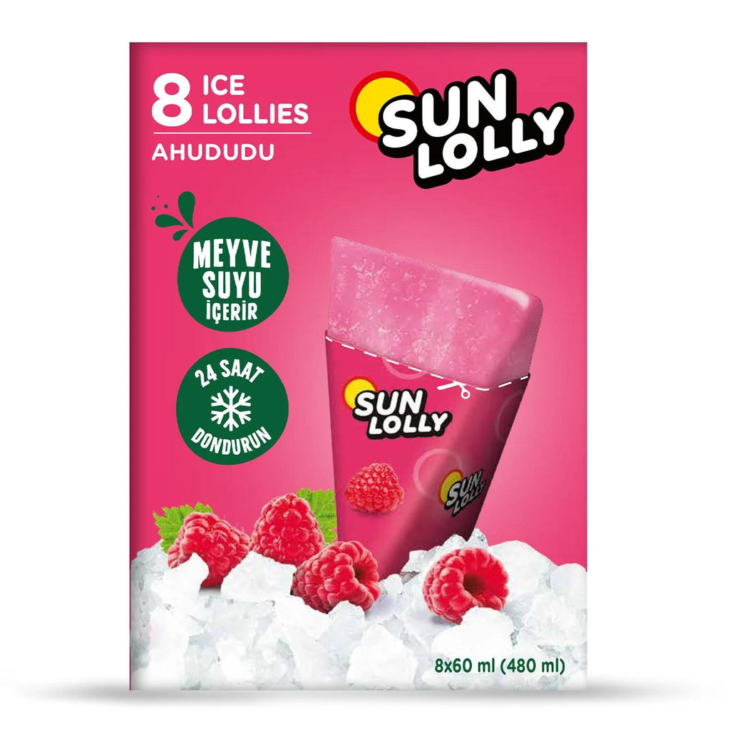 Sun Lolly Raspberry Water Ice Refreshing Snack 8x60 ml