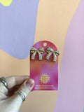 Ribbons and Pearls Titanium Studs