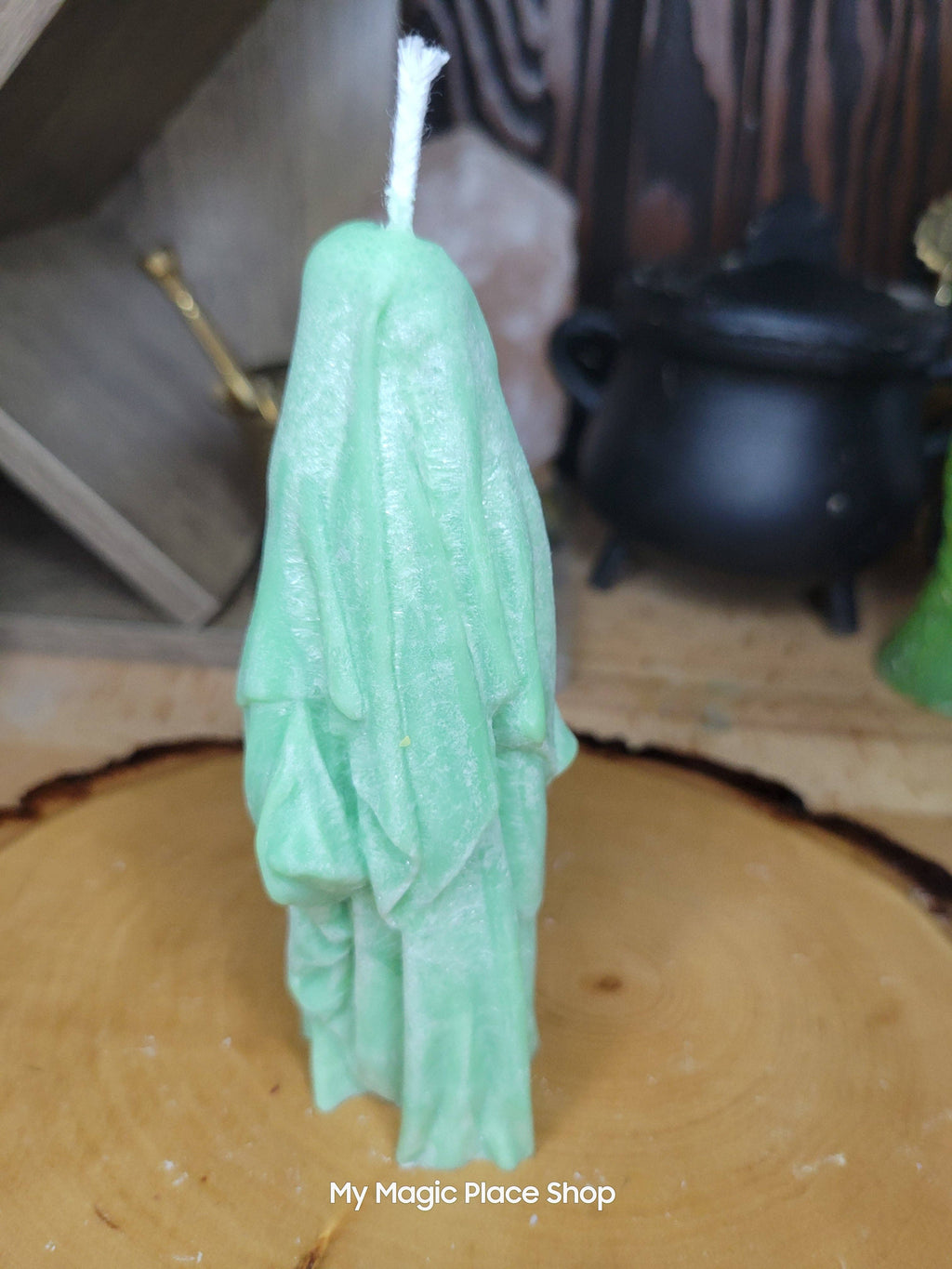 Ghost Handmade Candle , Palm wax Candle , Halloween Candle , white Ghost candle: Purple