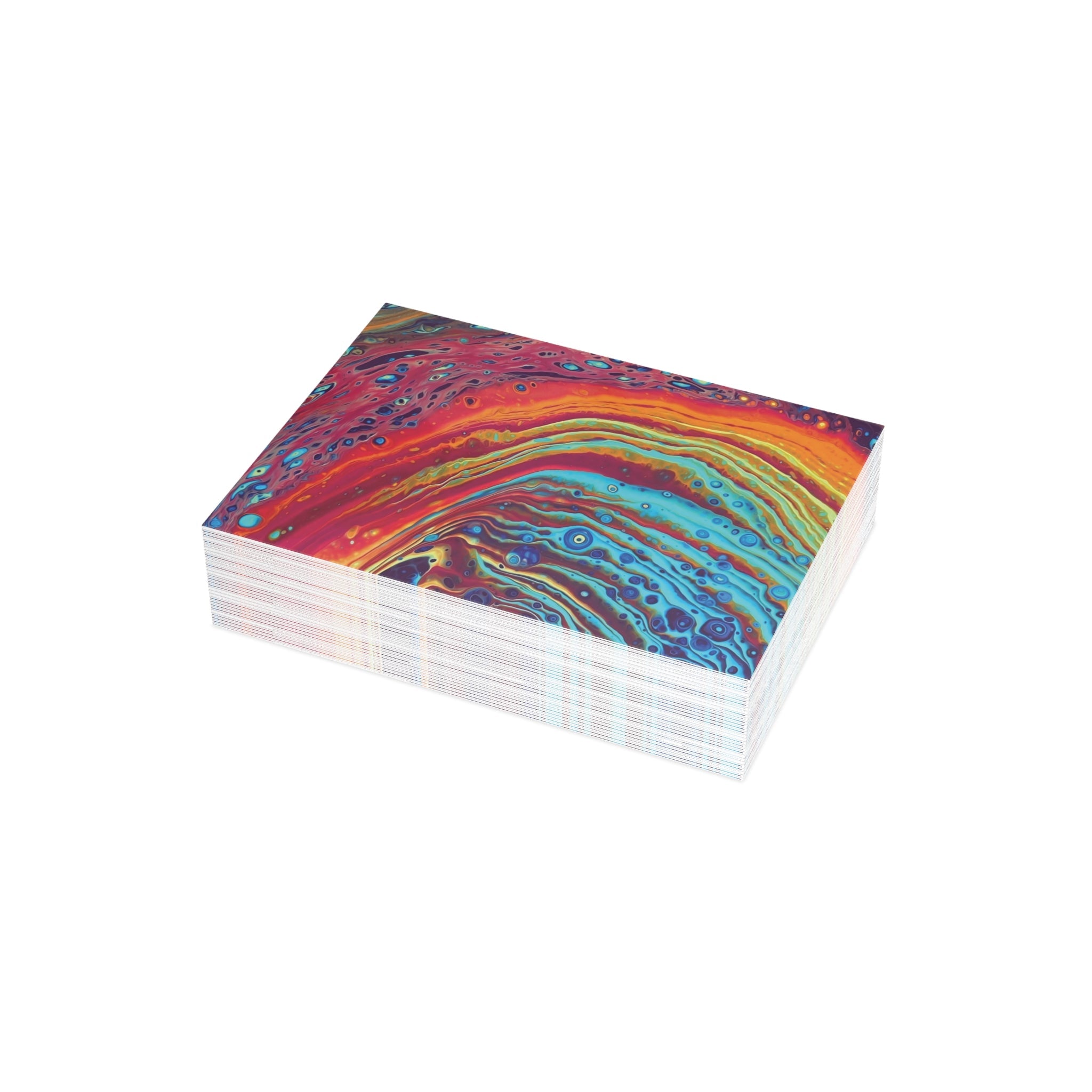 Bespattered Facade Rainbow Rings Greeting Cards | Sets of 1, 10, 30, or 50