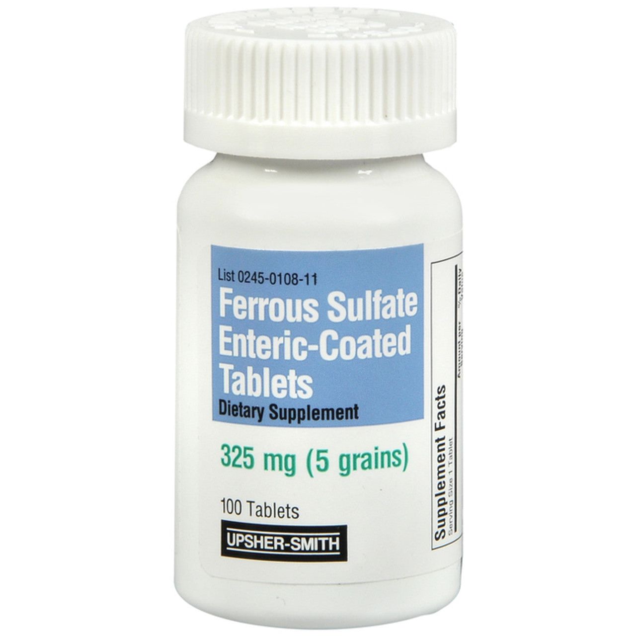 Upsher-Smith Ferrous Sulfate 325 mg, 100 Enteric Coated Tablets
