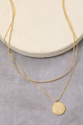 Gold Dipped Layered Coin Pendant Necklace