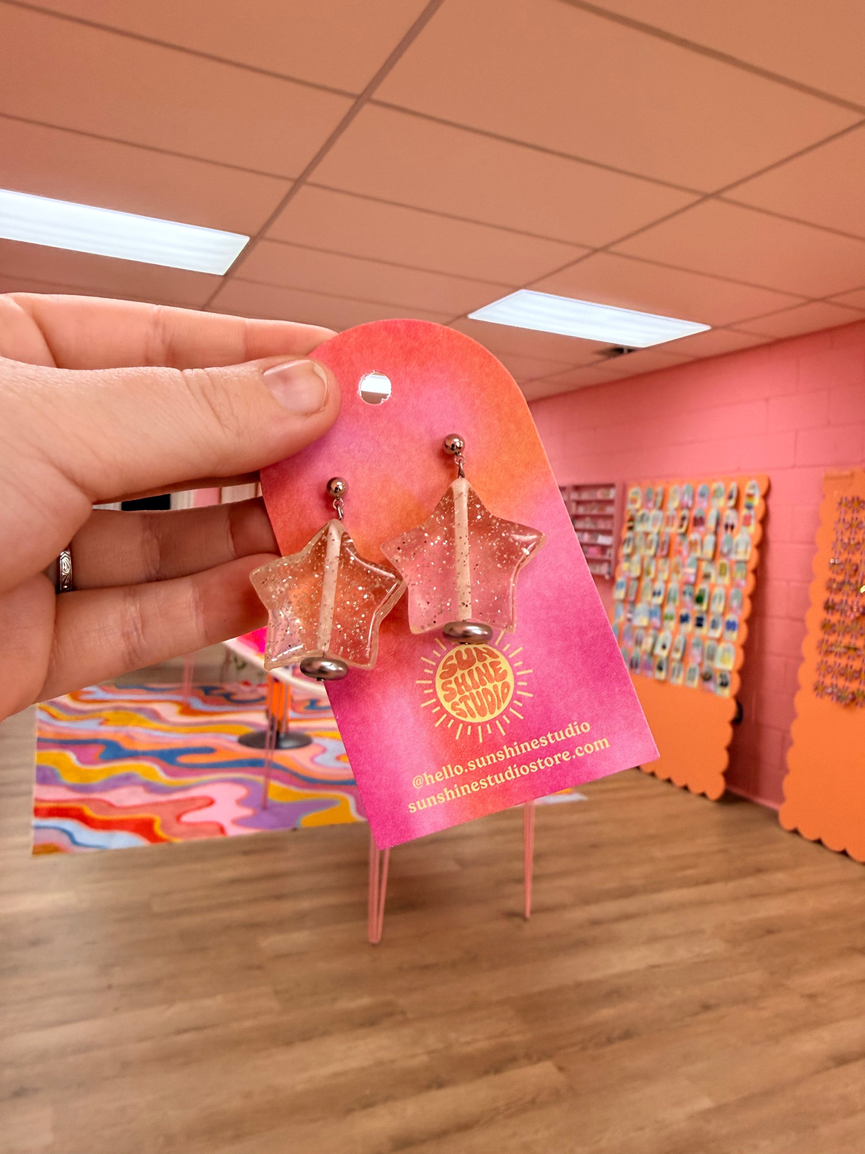 Puffy Star Earrings