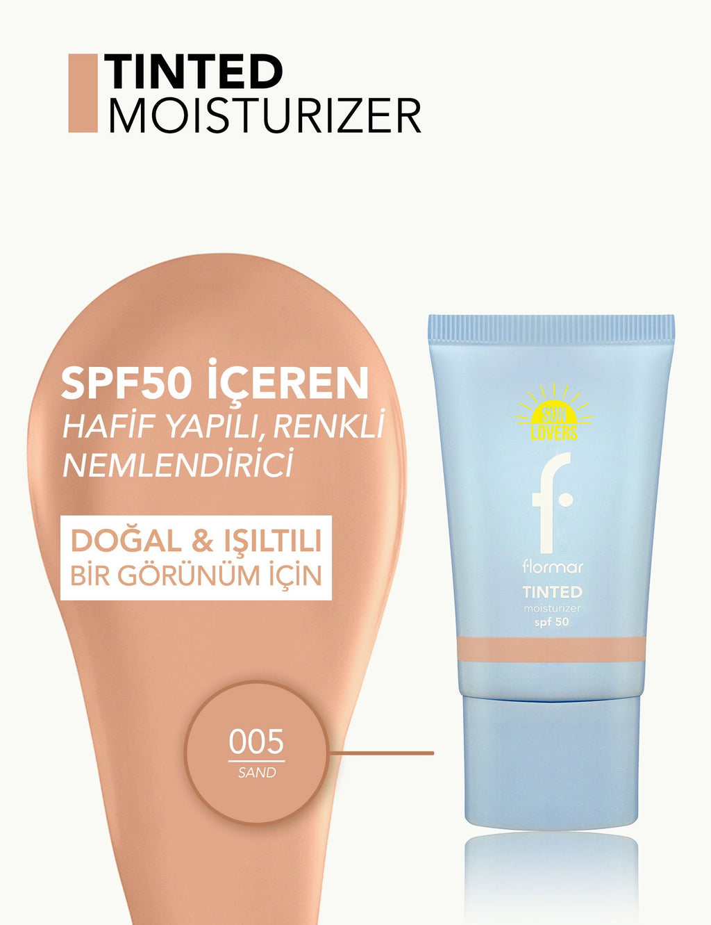 Flormar Sun Lovers Tinted Moisturizing Sunscreen SPF50 40ml