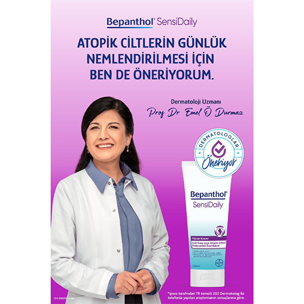 Bepanthol: SensiDaily Body Cream - Long Lasting Moisturizer for Sensitive Skin - Dermatologically & Pediatric Tested, Natural Oils, Skin Barrier Protection, 200ml
